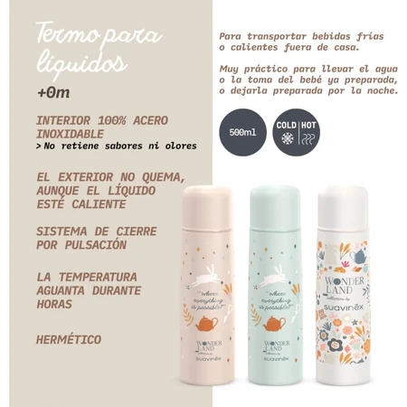 Termo para líquidos Suavinex Wonderland de 500 ml - Rosa