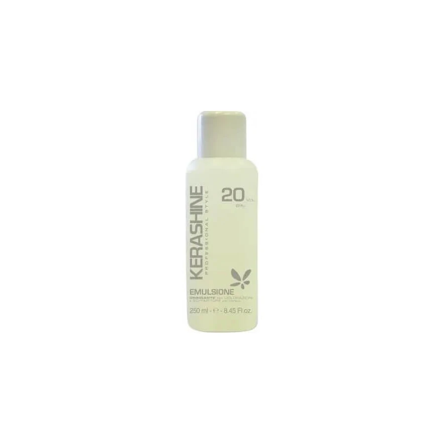 Emulsión oxidante Kerashine 20 vol - Mezcla para teñir y aclarar el cabello, 250 ml