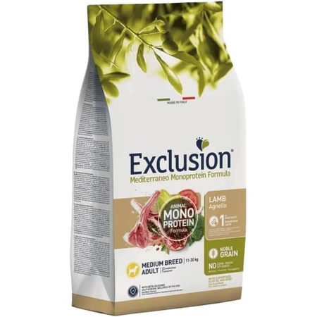 Exclusion Mediterraneo Momoprotein Fórmula para perros adultos de razas medianas (cordero) - Pienso completo para perros, 12 kg