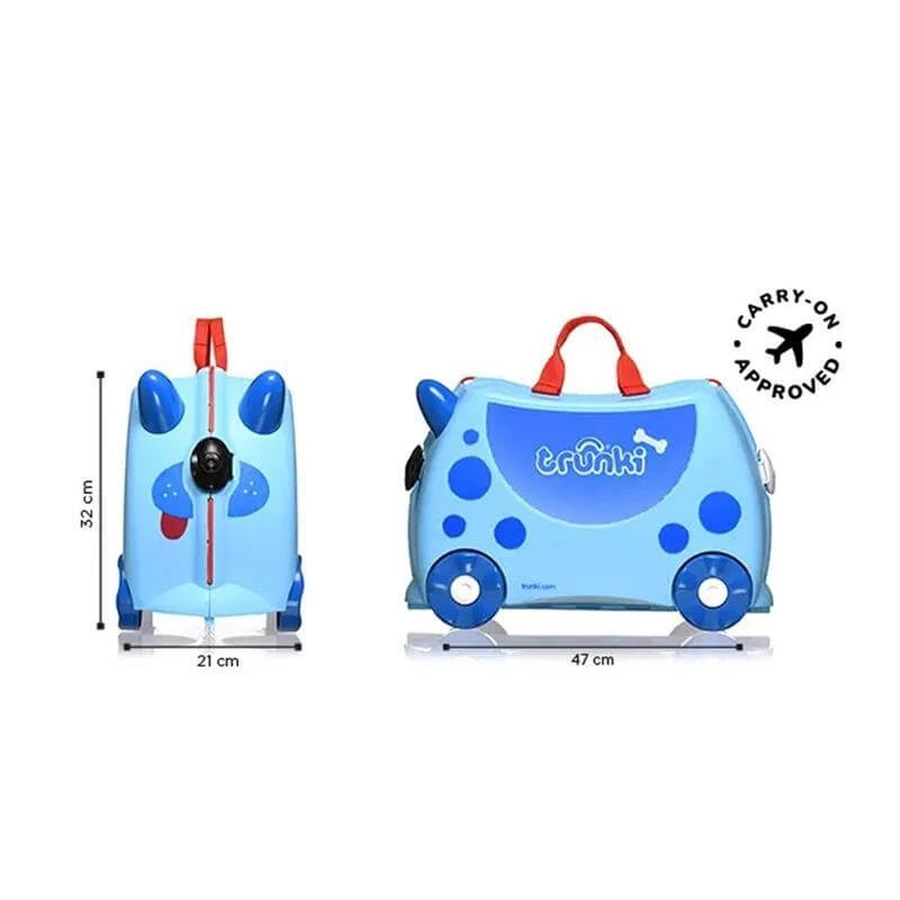 Trunki-Rutschkoffer – Blauer Hund
