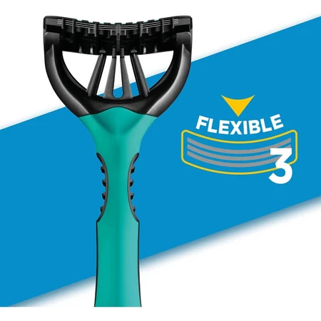 Wilkinson Xtreme 3 Sensitive - 6 disposable razors with 3 flexible blades for sensitive skin, featuring aloe and vitamin E for added comfort