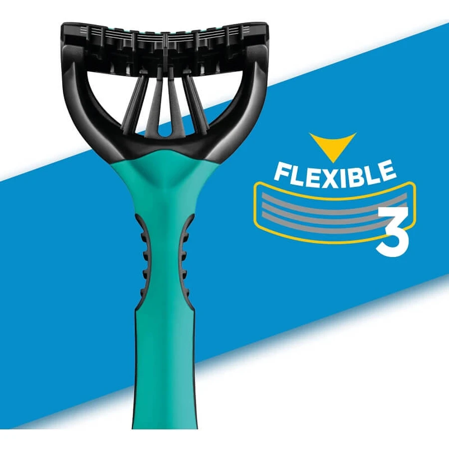 Wilkinson Xtreme 3 Sensitive - 6 disposable razors with 3 flexible blades for sensitive skin, featuring aloe and vitamin E for added comfort