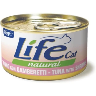 Life Petcare Life Cat Natural Thunfisch und Garnelen – Nassfutter für Katzen, 85 g