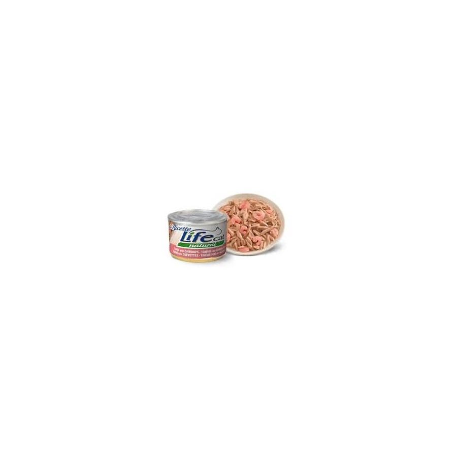 Life Petcare Life Cat Natural Thunfisch und Garnelen – Nassfutter für Katzen, 85 g