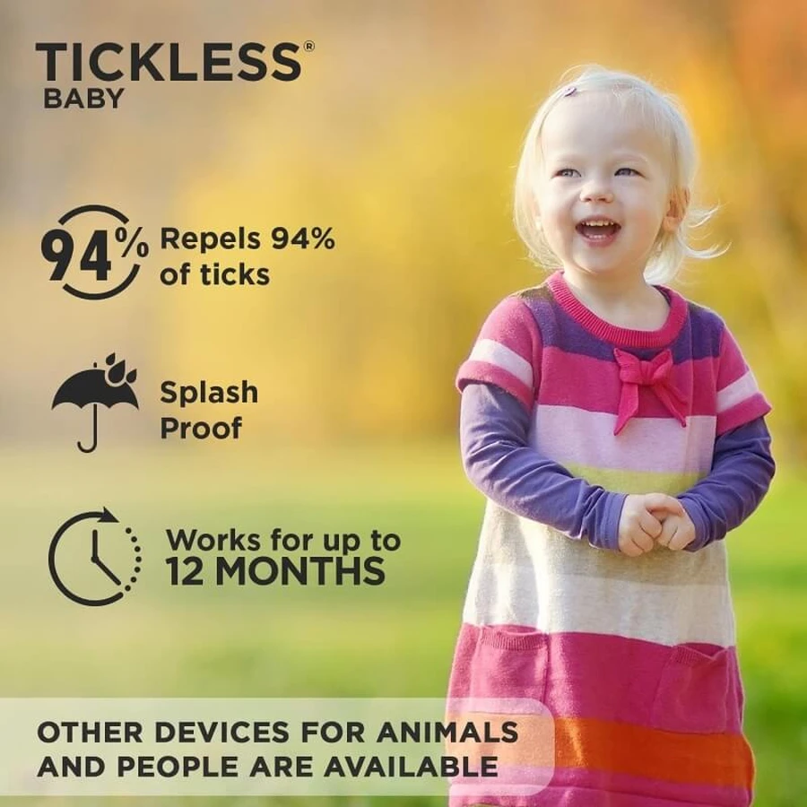 Tickless Baby - Répulsif à ultrasons pour bébés contre les tiques et les puces - Orange