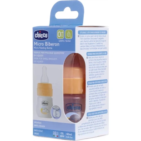Biberón Chicco Micro con válvula anticólicos, 60 ml - Colores variados