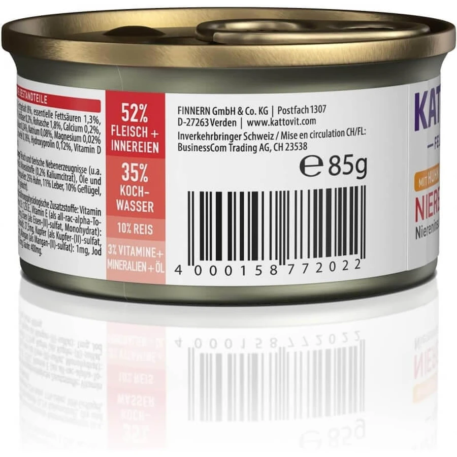 Kattovit Kippen-nierpaté - Dieetpaté voor katten met nierfalen, 85 g