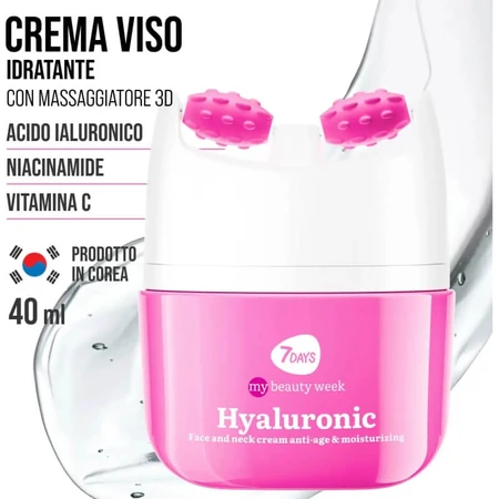 7days Hyaluronic - Crème hydratante pour le visage avec applicateur à bille, 40 ml