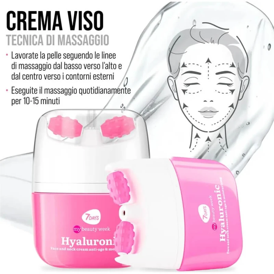 7days Hyaluronic - Crème hydratante pour le visage avec applicateur à bille, 40 ml