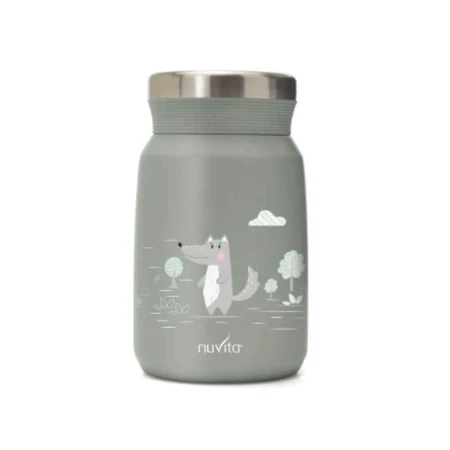 Thermos Nuvita - Récipient alimentaire en acier inoxydable de 500 ml, couleur vert sauge