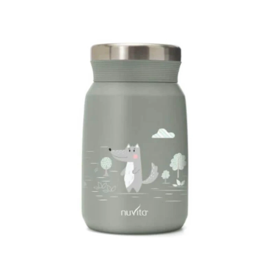 Thermos Nuvita - Récipient alimentaire en acier inoxydable de 500 ml, couleur vert sauge