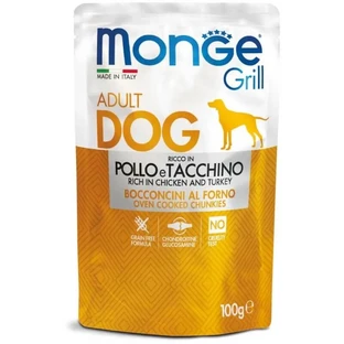 Monge Grill para adultos con pollo y pavo - Comida húmeda para perros, 100 g