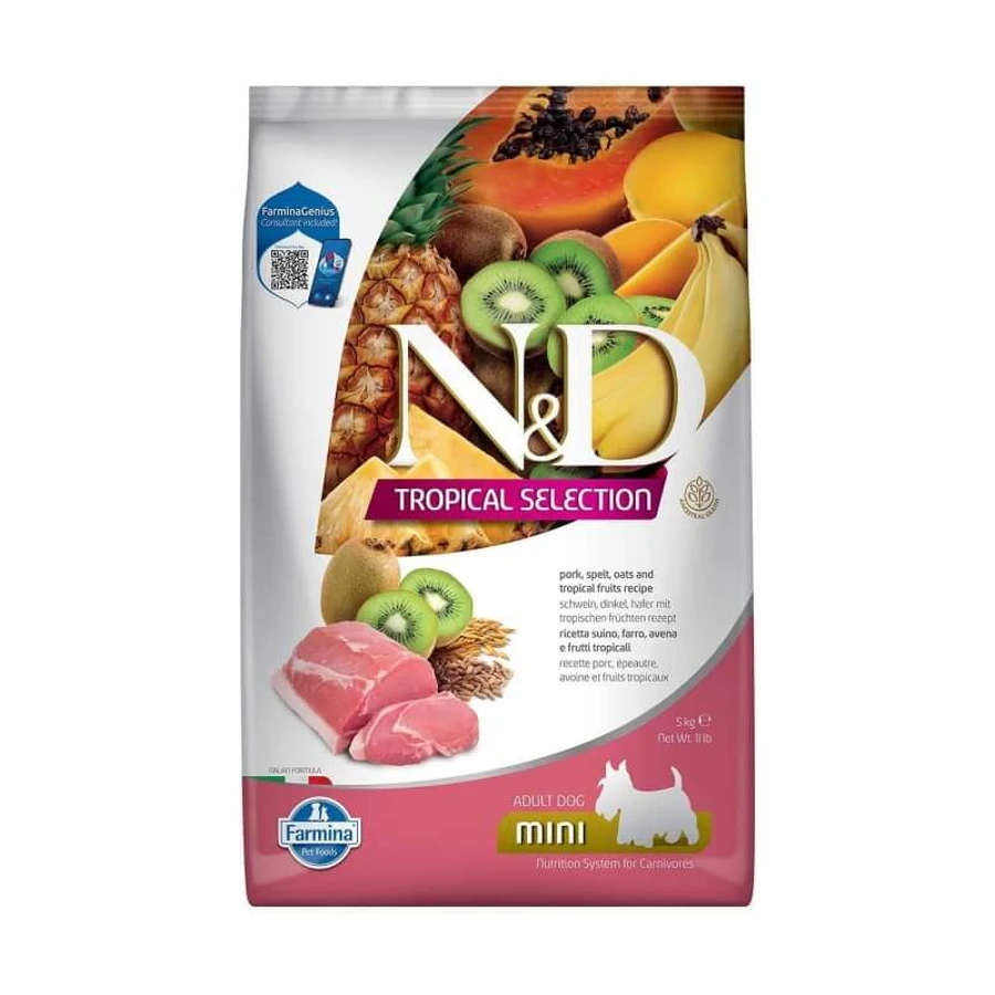 Farmina N&amp;d Tropical Selection Mini Dog: Schweinefleisch und tropische Früchte – Alleinfuttermittel für Hunde kleiner Rassen, 5 kg