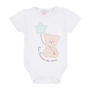 Body blanco de Nanan con un osito de peluche y la frase «Soy el orgullo y la alegría de mis abuelos», de 0 a 1 mes
