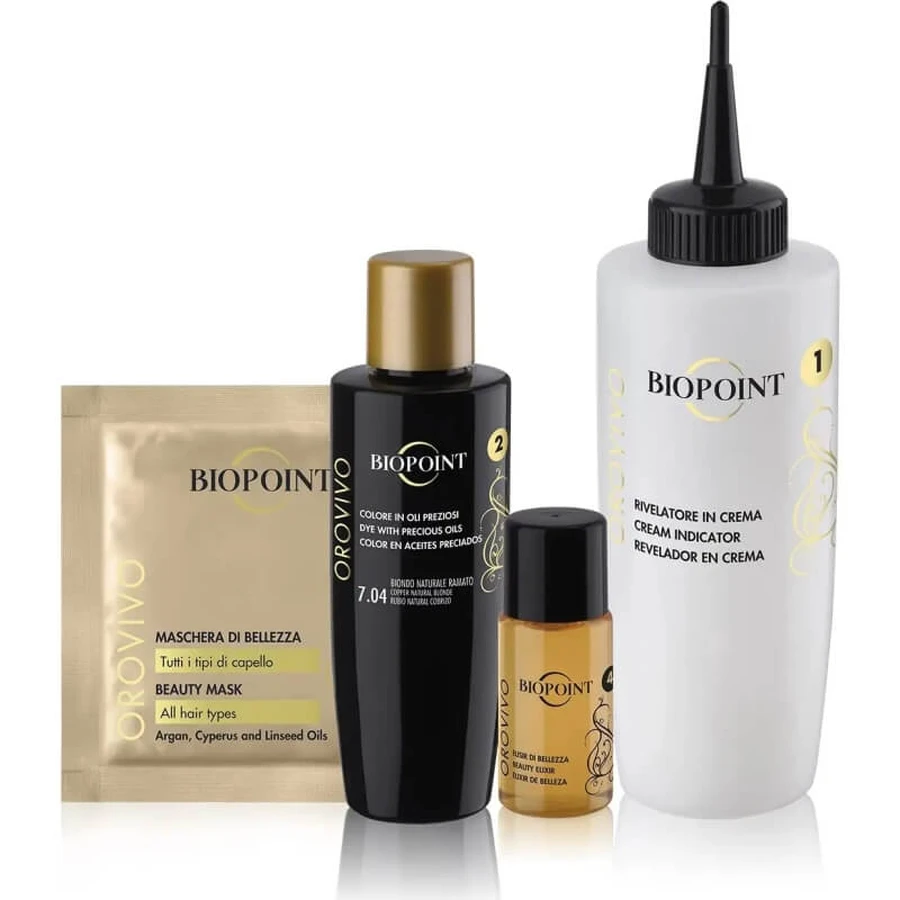 Biopoint Orovivo Color Elixir – trwała farba do włosów 7.04 Naturalny miedziany blond: ceny i cechy
