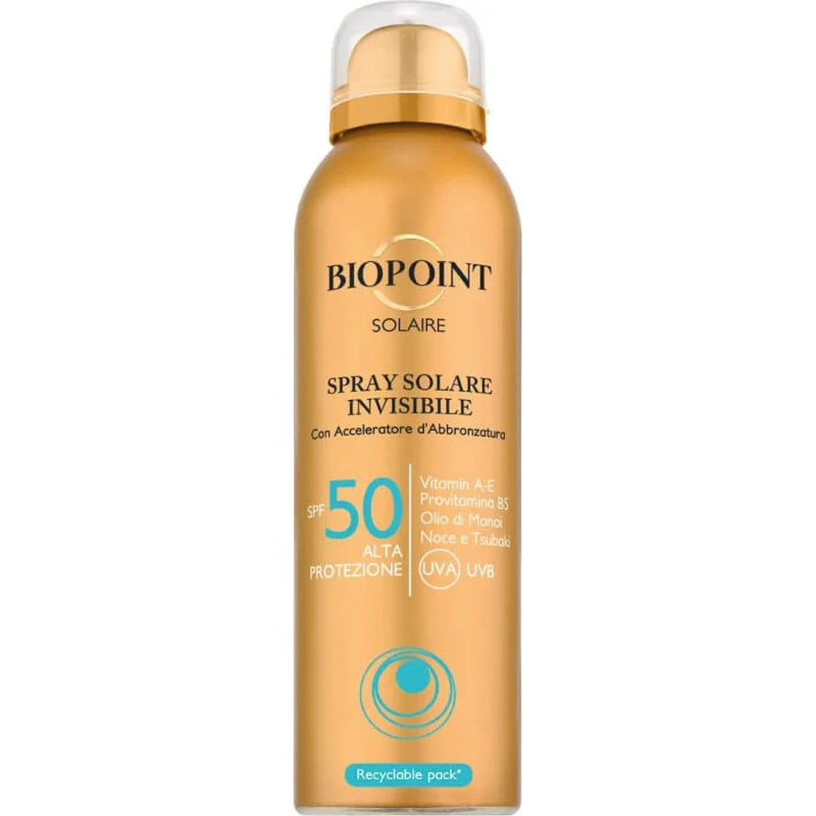 Biopoint Protector solar SPF 50 en spray invisible, alta protección, 150 ml