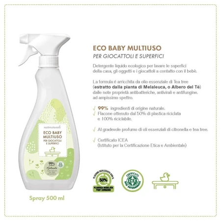 Suavinex Eco Baby Multi-Purpose - Sanitizing Spray for Toys and Surfaces, 500 ml