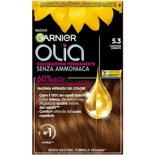 Garnier Olia - Tinte permanente sin amoniaco n.º 5.3, castaño dorado