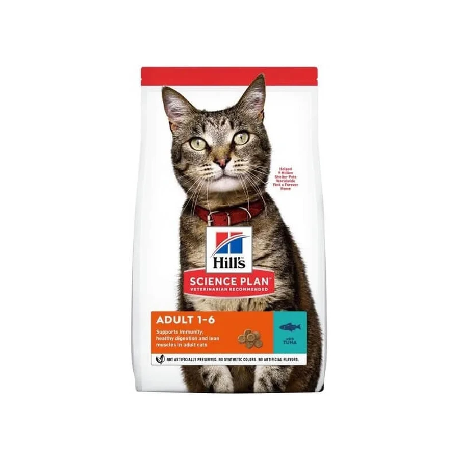 Hill's Science Plan para gatos adultos - Pienso seco para gatos, sabor a atún, 1,5 kg