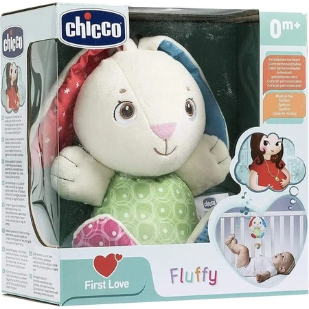 Chicco First Love Fluffy Bunny-muziekdoosje, vanaf 0 maanden