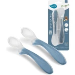 Nuvita 2 Silicone Weaning Spoons, 0 months+, Blue