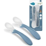 Nuvita: 2 cucharas de silicona para la alimentación complementaria, a partir de 0 meses, azul
