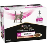 Purina Diet UR: 10 bolsitas de pienso dietético para gatos con problemas urinarios, con sabor a salmón, de 85 g