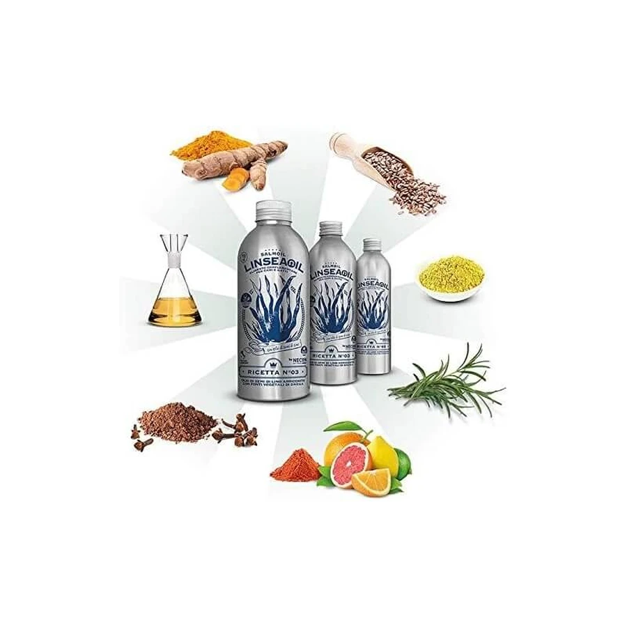 Necon Pet Food Necon Linseaoil Receta n.º 03 - Alimento complementario de origen vegetal para perros y gatos, 950 ml