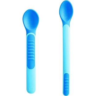 Cuillères et couvercles thermosensibles Mam - 2 cuillères à café avec couvercles, à partir de 6 mois - Garçons