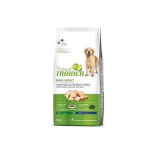 Natural Trainer Maxi Adult met kip en rijst – Volledig voer voor grote volwassen honden, 12 kg