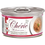 Cherie Mix van witte tonijn en zalm in saus - Natvoer voor katten, 80 g