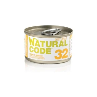 Natural Code 32 Gelatina suave con atún y arándanos - Alimento completo para gatos adultos, 85 g
