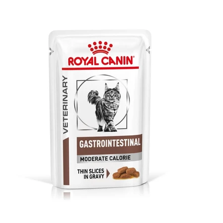 Royal Canin Gastrointestinal Moderate Calorie - Aliment complet pour chats souffrant de troubles intestinaux, 12 x 85 g