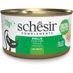 Schesir Complements Chicken Jelly Strips - Complete Cat Food, 70 g