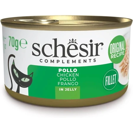 Schesir Complements Chicken Jelly Strips - Complete Cat Food, 70 g