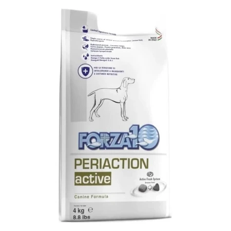 Forza10 Forza 10 Periaction Active con pescado - Alimento dietético completo para perros adultos con intolerancias alimentarias, 4 kg