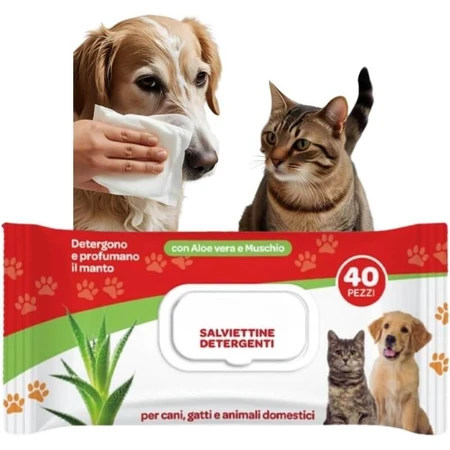 Toallitas perfumadas Farmaline 40 para perros, gatos y mascotas