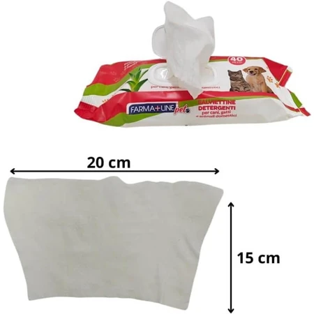 Toallitas perfumadas Farmaline 40 para perros, gatos y mascotas