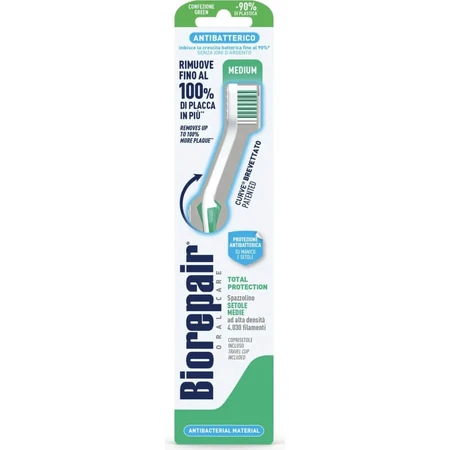 Biorepair Curve - Cepillo de dientes de protección total con cerdas medias