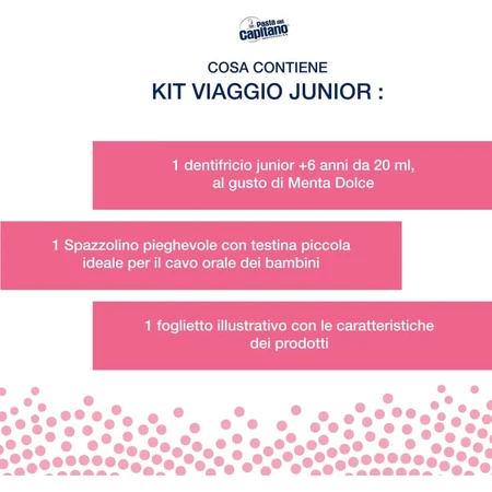 Captain's Tandpasta Junior Reisset - Opvouwbare tandenborstel + 1 tube tandpasta van 20 ml