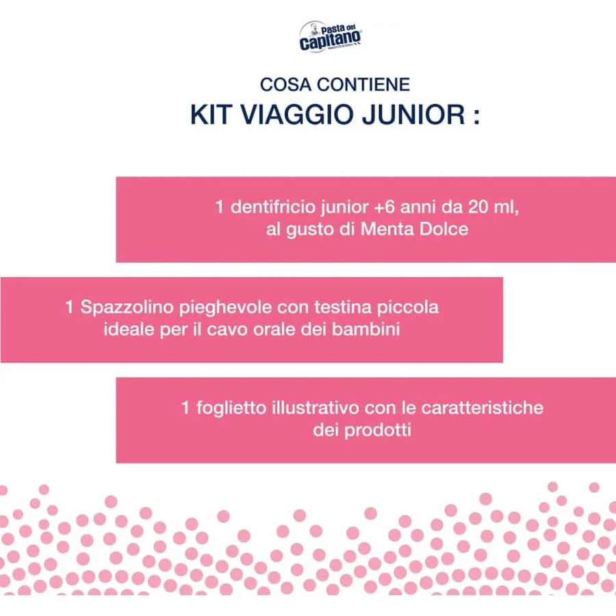 Captain's Tandpasta Junior Reisset - Opvouwbare tandenborstel + 1 tube tandpasta van 20 ml