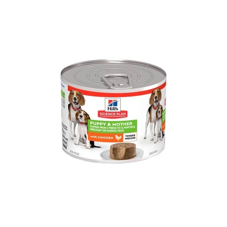 Hill's Science Plan Puppy & Mother Tender Chicken Mousse – kompletna karma w postaci musu dla szczeniąt i matek, 200 g: ceny i cechy