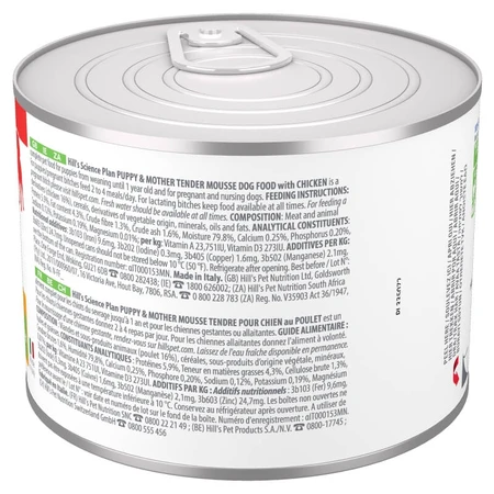 Hill's Science Plan Puppy & Mother Tender Chicken Mousse – kompletna karma w postaci musu dla szczeniąt i matek, 200 g: ceny i cechy