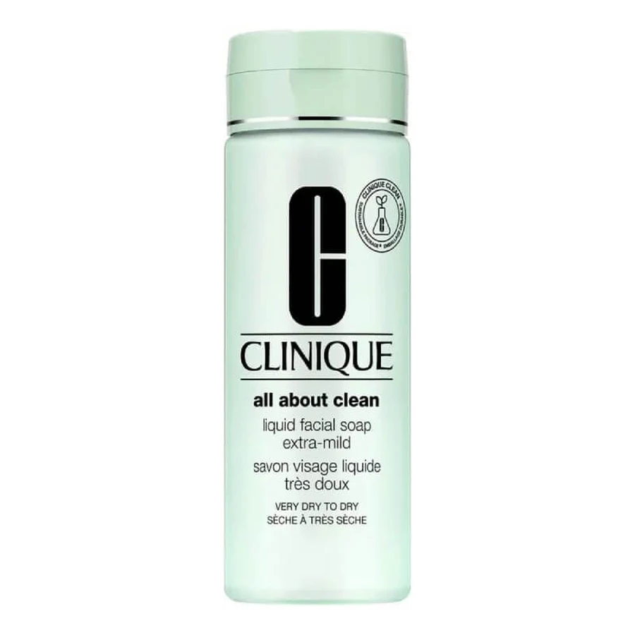 Clinique All About Clean, jabón facial líquido extra suave, 200 ml - Jabón líquido para pieles secas a muy secas