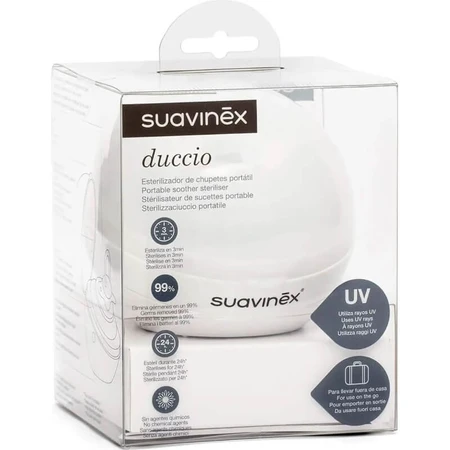 Suavinex Duccio – Tragbarer Schnuller-Sterilisator, Farbe: Pearl