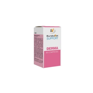 Eurekavet Support Derma - Aliment complémentaire pour la peau et le pelage des chiens et des chats, 60 g