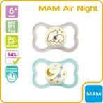 Mam Air Night – 2 Silikon-Schnuller, ab 6 Monaten, neutrale Farbe