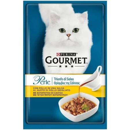 Purina Gourmet Perle Chicken Sauce Delight - Volledig voer voor volwassen katten, 85 g
