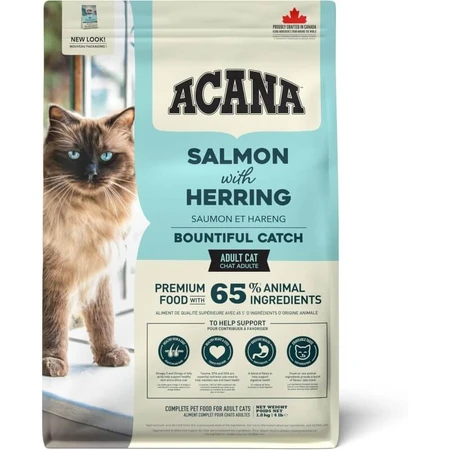 Acana Bountiful Catch Saumon et hareng - Aliment complet pour chats adultes, 1,8 kg