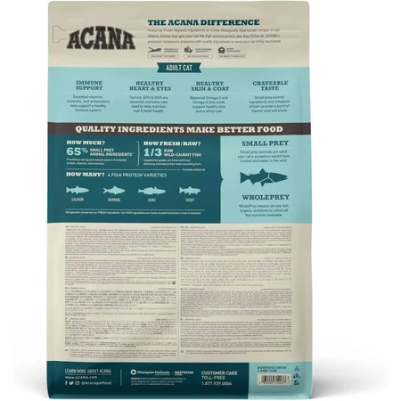 Acana Bountiful Catch Saumon et hareng - Aliment complet pour chats adultes, 1,8 kg